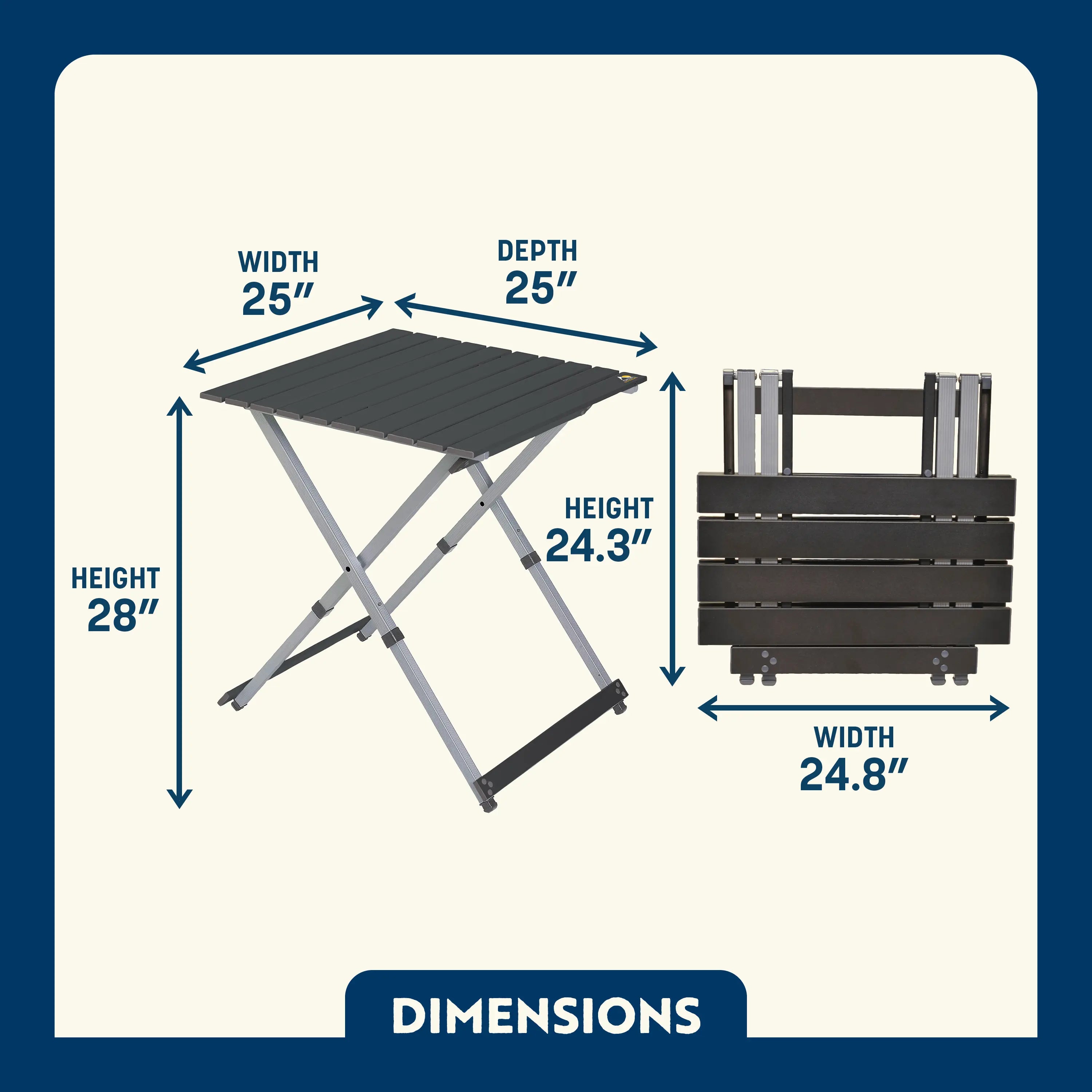 Compact Camp Table 25 | Featured Outdoor Choice | Outlandridge 96B6