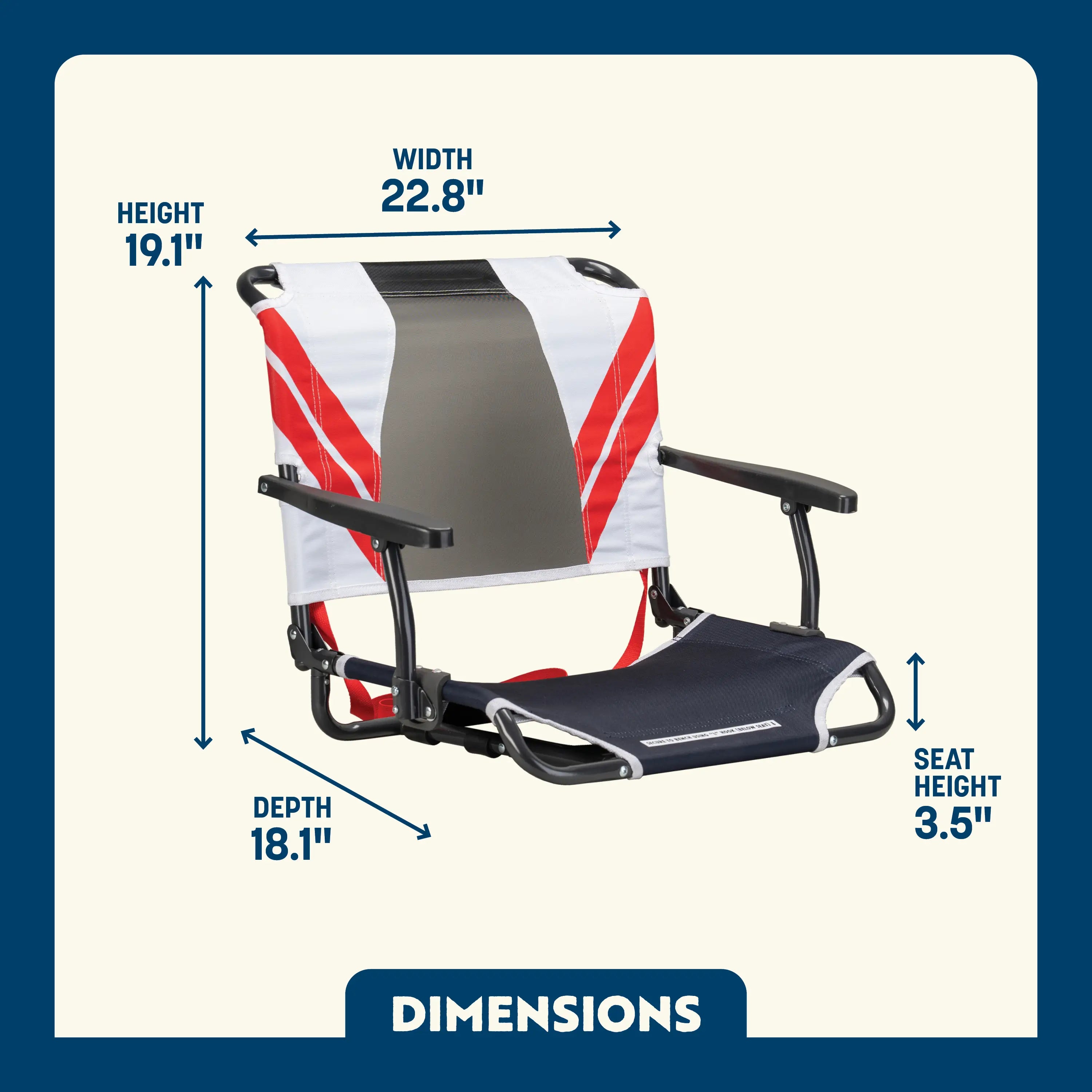 Big Comfort Stadium Chair with Armrests | Featured Outdoor Choice | Outlandridge 8967