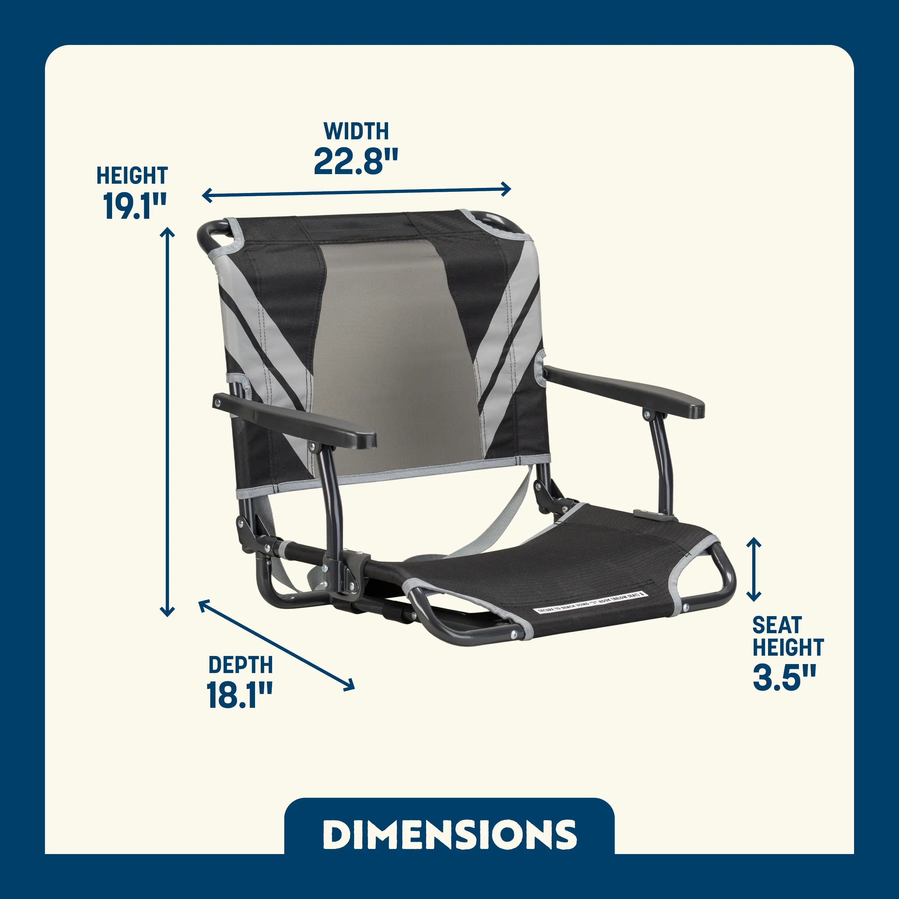 Big Comfort Stadium Chair with Armrests | Featured Outdoor Choice | Outlandridge 8967