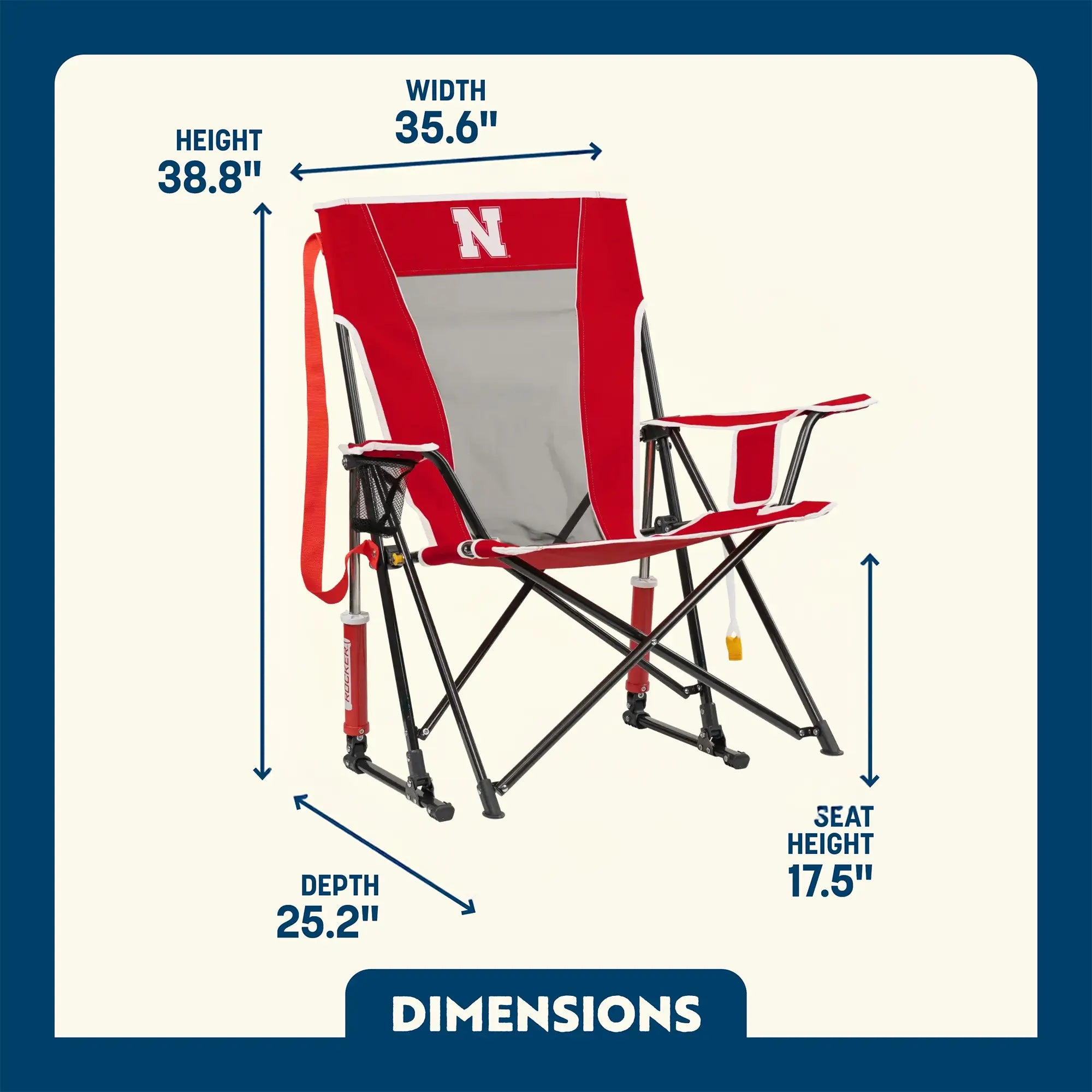 Comfort Pro Rocker - Nebraska Cornhuskers | Featured Outdoor Choice | Outlandridge 1CB7
