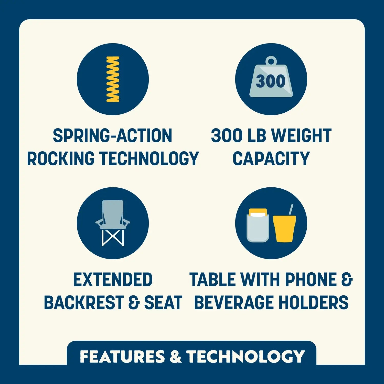 Stowaway Rocker with Side Table | Featured Outdoor Choice | Outlandridge 720F