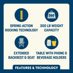 Stowaway Rocker with Side Table | Featured Outdoor Choice | Outlandridge 720F